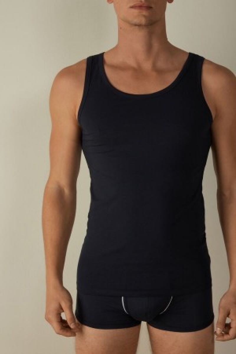 Intimissimi Crew Neck Tank Top Zwart | ENLHC14481